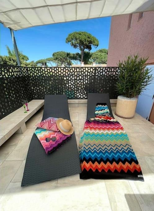 Studio Climatise, Terrasse, Parking Prive, 50M De La Plage 쎙뜨호뻬 외부 사진